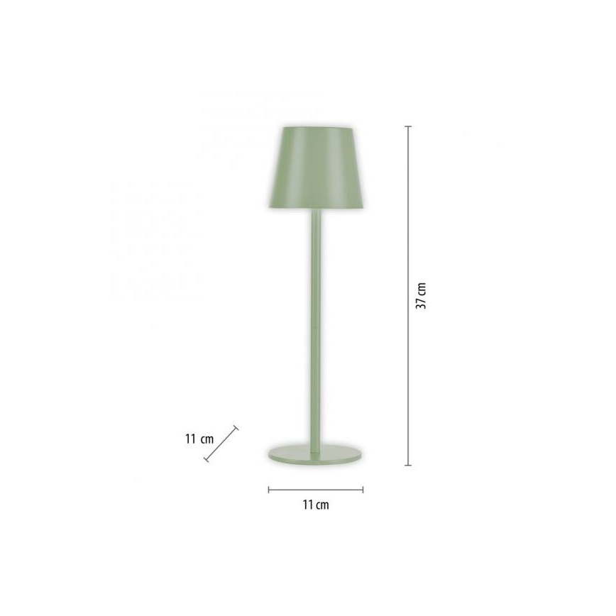 Leuchten Direkt 19250-43 - LED Outdoor dimmable rechargeable table lamp EURIA LED/3W/5V IP54 green
