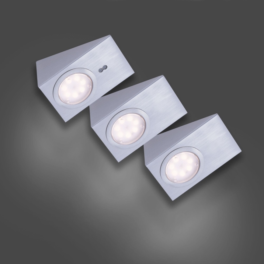 Leuchten Direkt 84111-55-3 - SET 3x LED Furniture lighting with a sensor THEO LED/3,6W/230V
