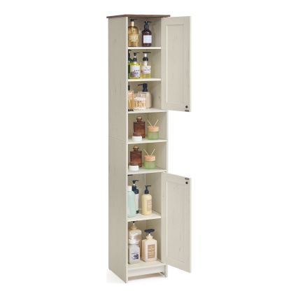 LEXI 30x170 cm Bathroom Cabinet, White/Brown