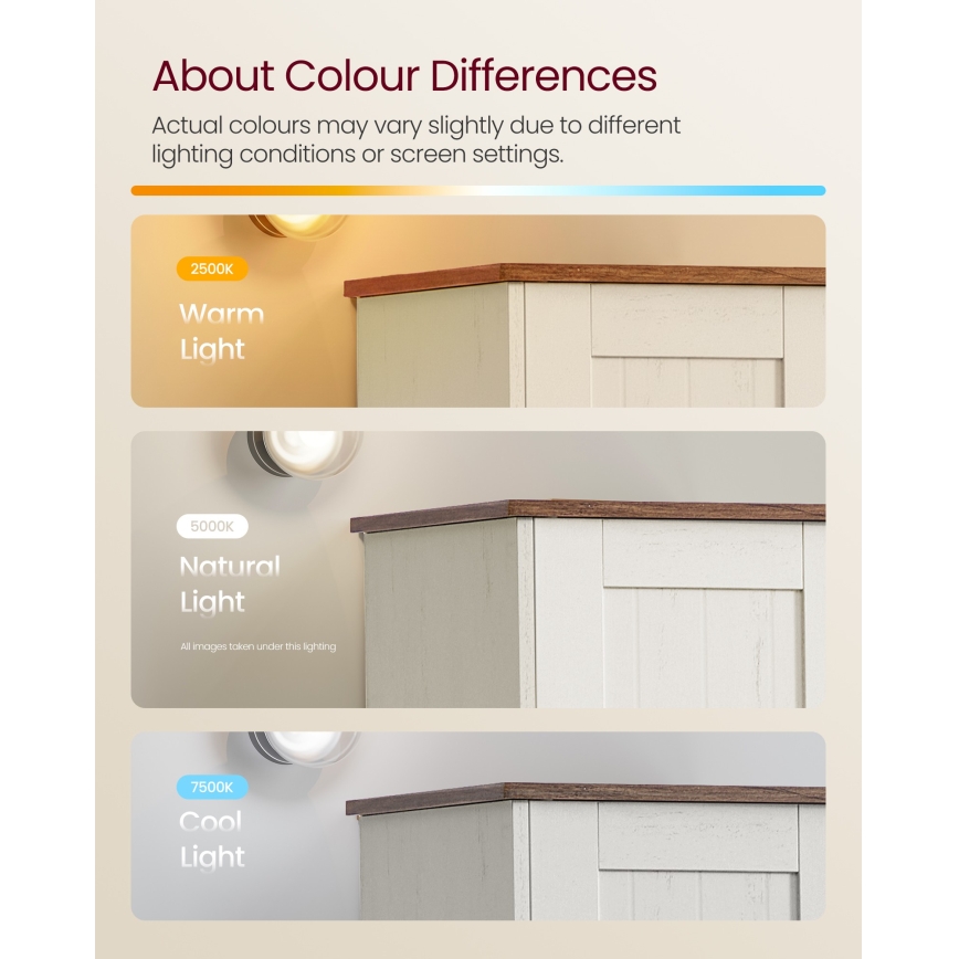 LEXI 30x170 cm Bathroom Cabinet, White/Brown