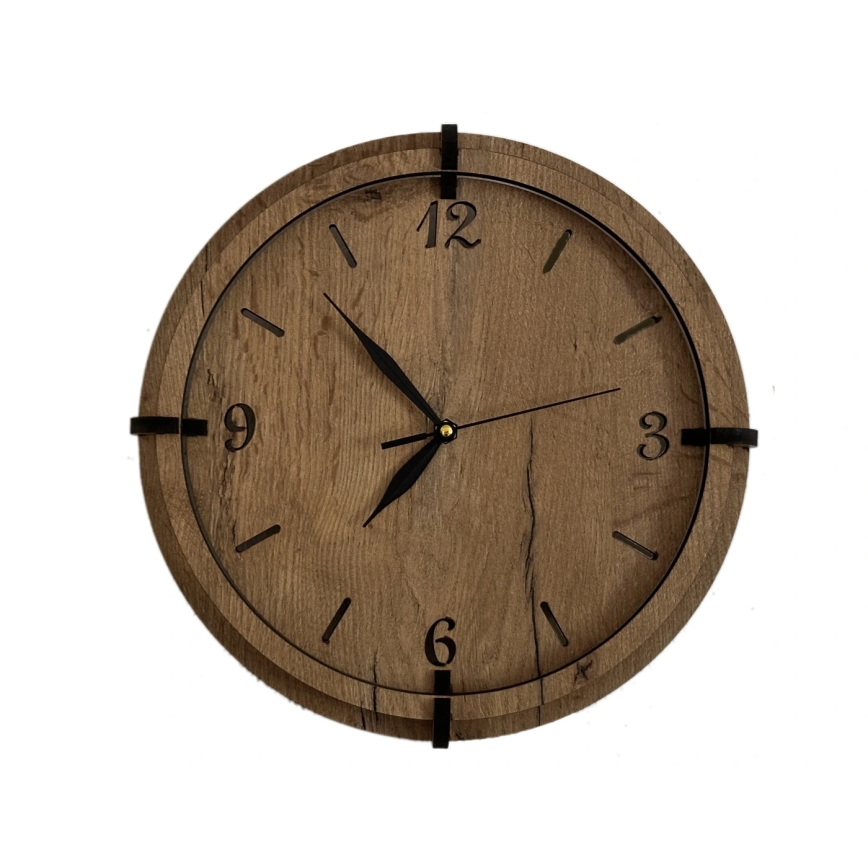 Li-Go 23628/DUB3 - LED Wall Clock/1xAA Ø 32 cm Light Oak/Round