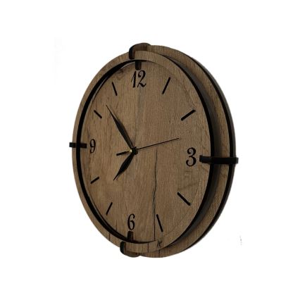 Li-Go 23628/DUB3 - LED Wall Clock/1xAA Ø 32 cm Light Oak/Round