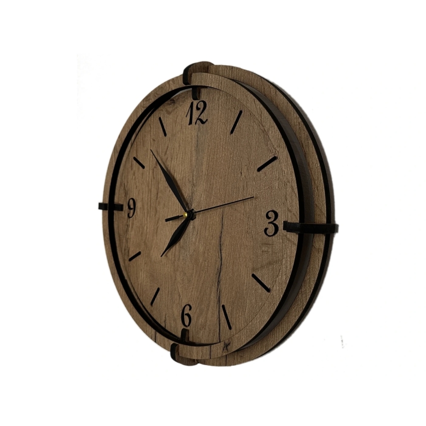Li-Go 23628/DUB3 - LED Wall Clock/1xAA Ø 32 cm Light Oak/Round