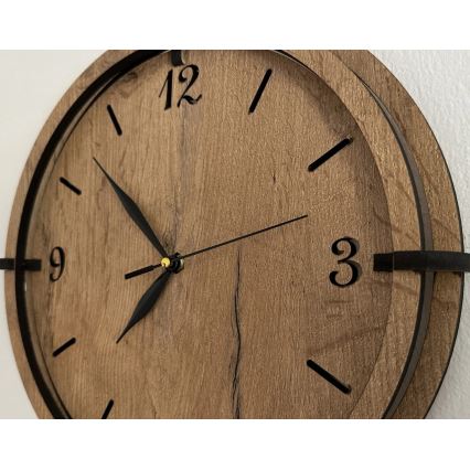 Li-Go 23628/DUB3 - LED Wall Clock/1xAA Ø 32 cm Light Oak/Round