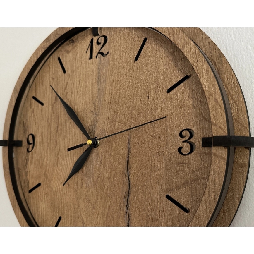 Li-Go 23628/DUB3 - LED Wall Clock/1xAA Ø 32 cm Light Oak/Round