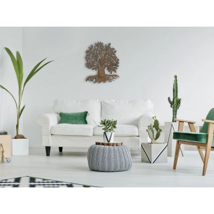 Li-Go 23673/DUB2 - Dimmable LED Wall Decoration LED/10W/5V 20000 mAh 45x55 cm Oak + Remote Control