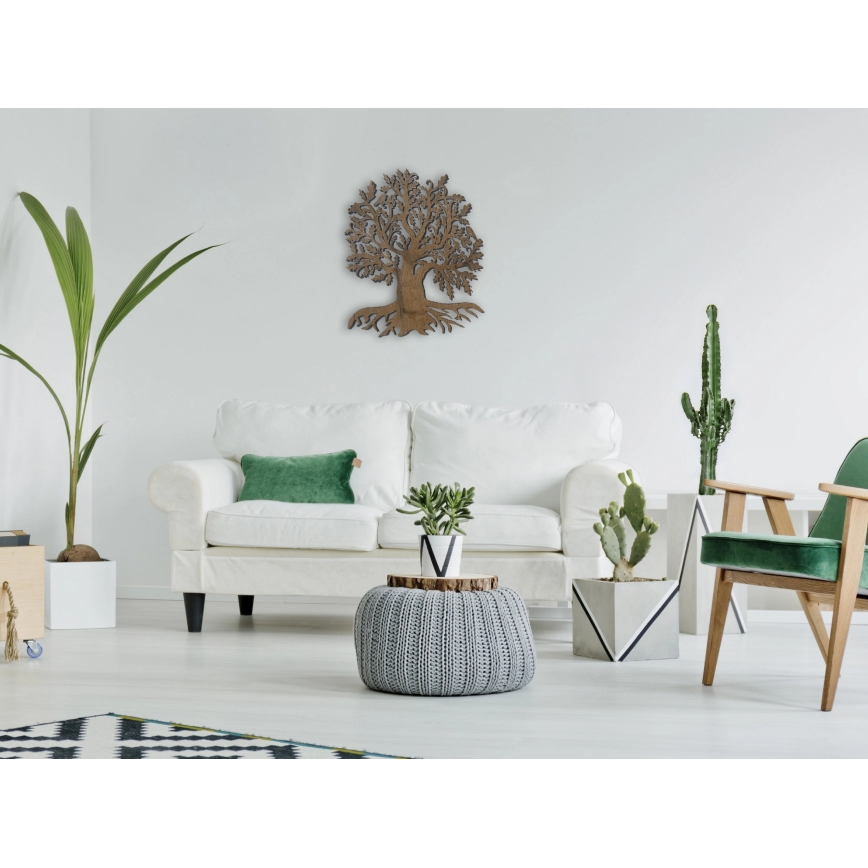 Li-Go 23673/DUB2 - Dimmable LED Wall Decoration LED/10W/5V 20000 mAh 45x55 cm Oak + Remote Control