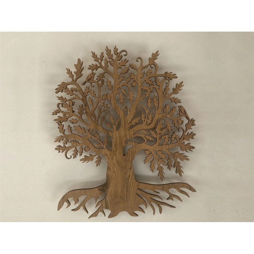 Li-Go 23673/DUB2 - Dimmable LED Wall Decoration LED/10W/5V 20000 mAh 45x55 cm Oak + Remote Control