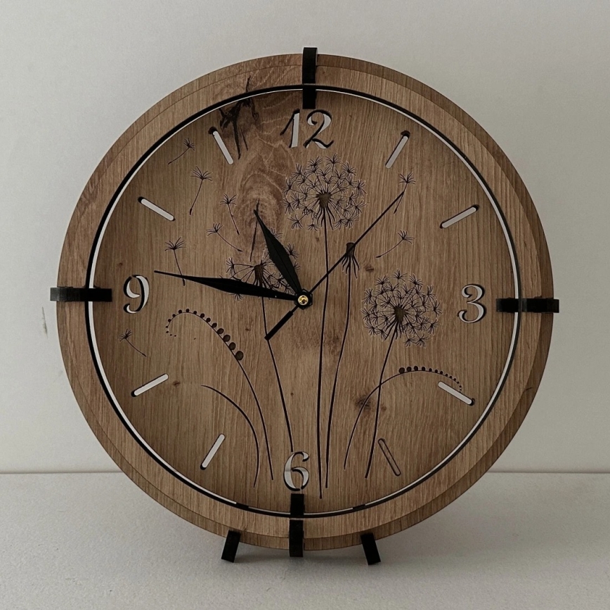 Li-Go 23682/DUB5 - Wall clock 1x AA Ø 32 cm oak/Dandelion