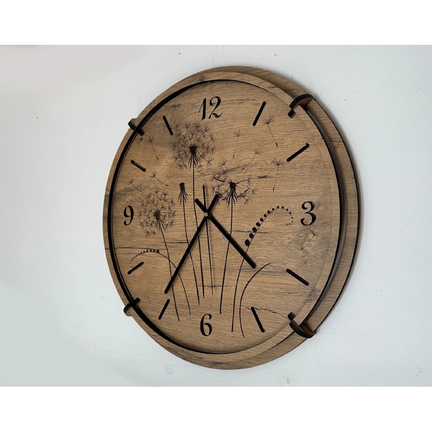 Li-Go 23682/DUB5 - Wall clock 1x AA Ø 32 cm oak/Dandelion