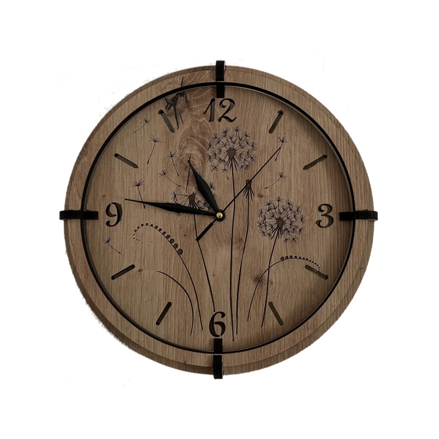 Li-Go 23682/DUB5 - Wall clock 1x AA Ø 32 cm oak/Dandelion