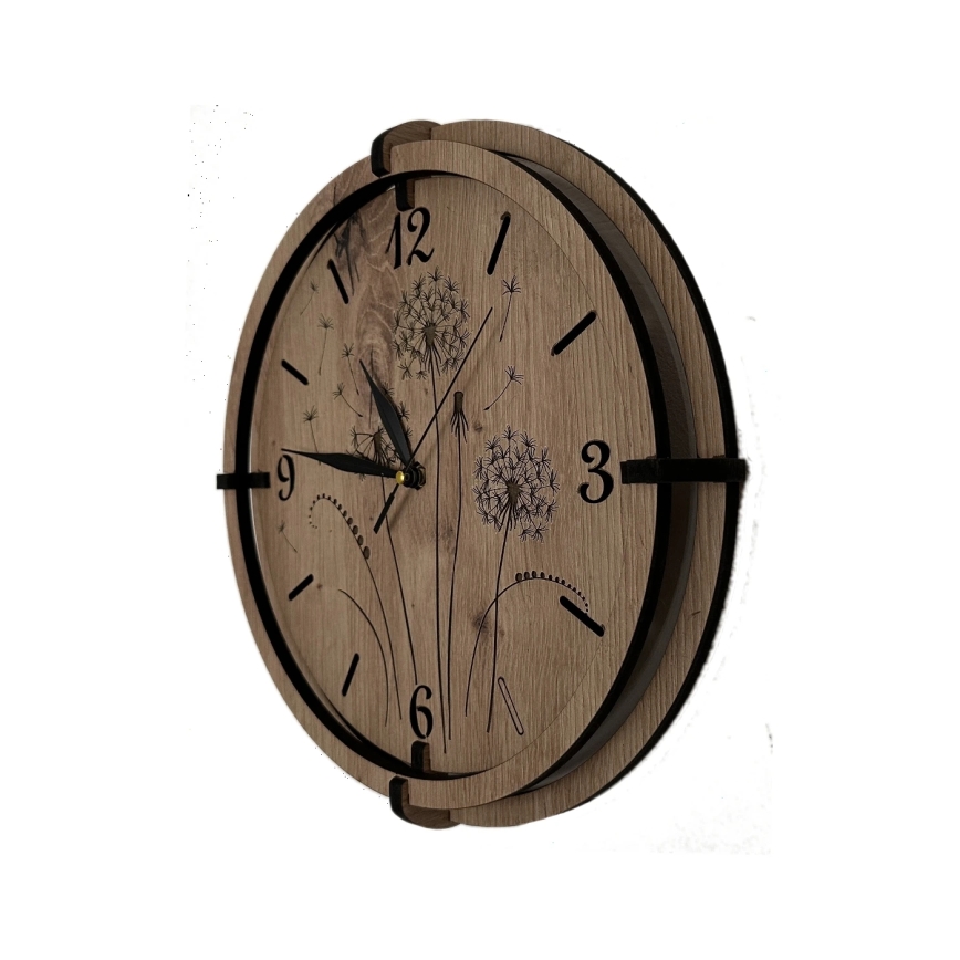 Li-Go 23682/DUB5 - Wall clock 1x AA Ø 32 cm oak/Dandelion
