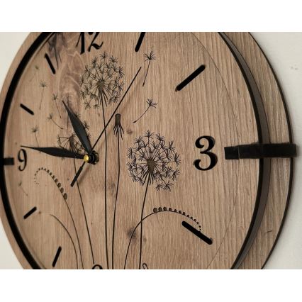 Li-Go 23682/DUB5 - Wall clock 1x AA Ø 32 cm oak/Dandelion