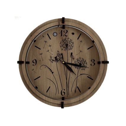 Li-Go 23688/DUB2 - Dimmable LED clock with motion sensor LED/5V 20000 mAh + 1xAA dia. 32 cm oak/Dandelion