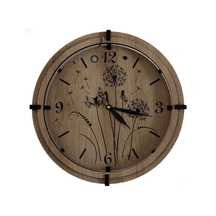 Li-Go 23688/DUB2 - Dimmable LED clock with motion sensor LED/5V 20000 mAh + 1xAA dia. 32 cm oak/Dandelion
