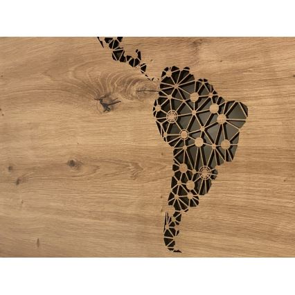 Li-Go 4457/A/4 - Dimmable LED Wall Decor LED/10W/5V 30000 mAh 120x60 cm Oak/World Map