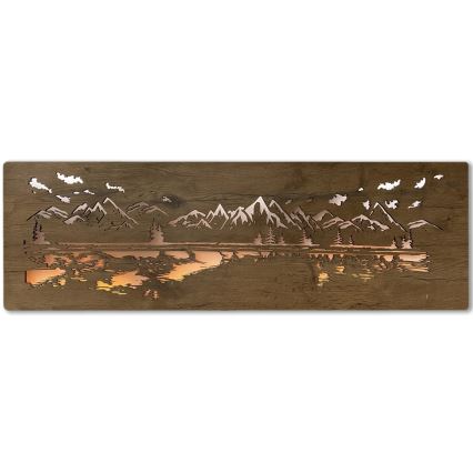 Li-Go 4778/A/4 - Dimmable LED wall decoration LED/10W/5V 30000 mAh 120x40 cm Oak/Lake