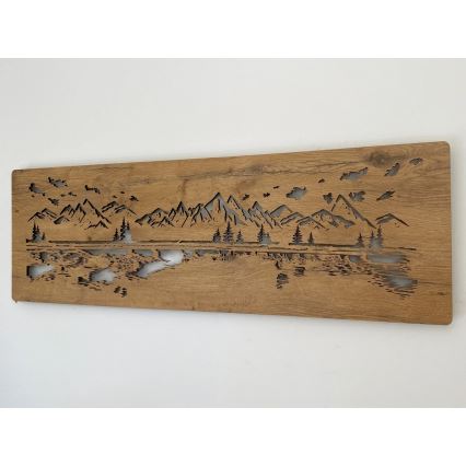 Li-Go 4778/A/4 - Dimmable LED wall decoration LED/10W/5V 30000 mAh 120x40 cm Oak/Lake