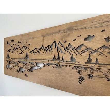 Li-Go 4778/A/4 - Dimmable LED wall decoration LED/10W/5V 30000 mAh 120x40 cm Oak/Lake