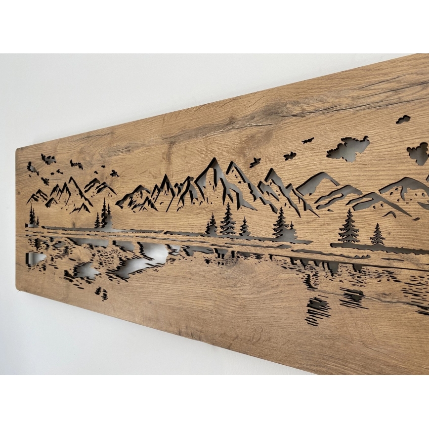 Li-Go 4778/A/4 - Dimmable LED wall decoration LED/10W/5V 30000 mAh 120x40 cm Oak/Lake