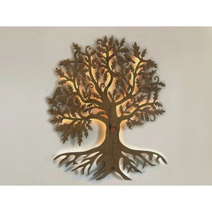 Li-Go 5732/DUB/S2 - Dimmable LED Wall Decoration LED/10W/5V 20000 mAh 68x80 cm Oak