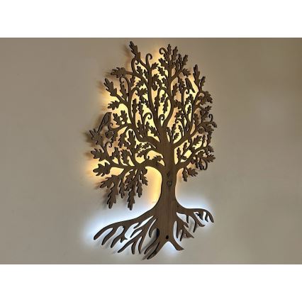 Li-Go 5732/DUB/S2 - Dimmable LED Wall Decoration LED/10W/5V 20000 mAh 68x80 cm Oak