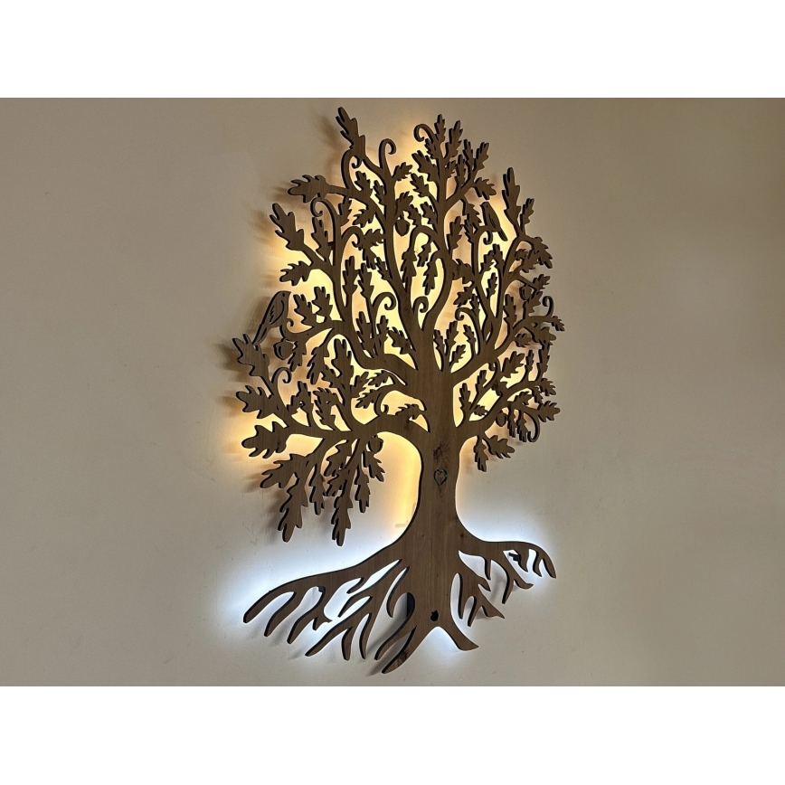 Li-Go 5732/DUB/S2 - Dimmable LED Wall Decoration LED/10W/5V 20000 mAh 68x80 cm Oak