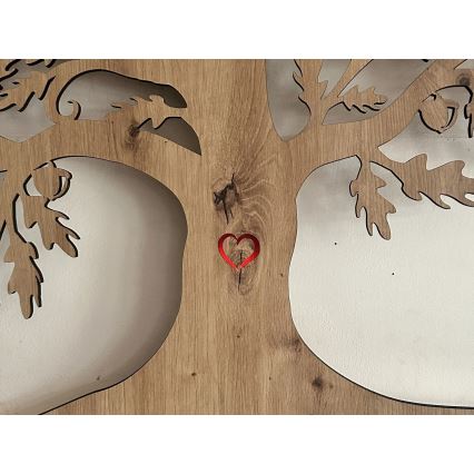 Li-Go 5732/DUB/S2 - Dimmable LED Wall Decoration LED/10W/5V 20000 mAh 68x80 cm Oak