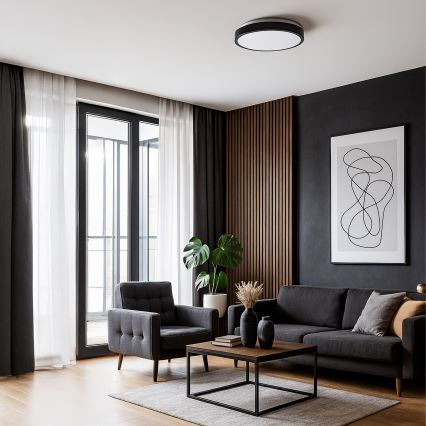 LIBRA LED Ceiling Light, 15W/230V, 4000K, Ø29 cm, Black