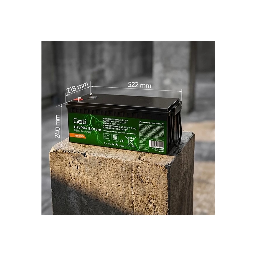 LiFePO4 Battery 25.6 V / 100 Ah