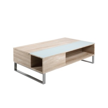 Lift-top coffee table ENZO 110x60 cm white/Sonoma oak