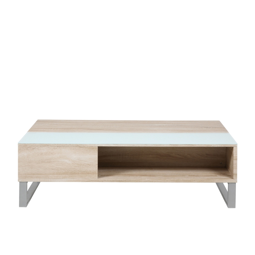 Lift-top coffee table ENZO 110x60 cm white/Sonoma oak