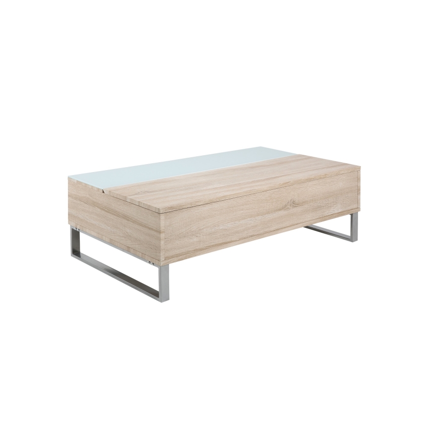 Lift-top coffee table ENZO 110x60 cm white/Sonoma oak
