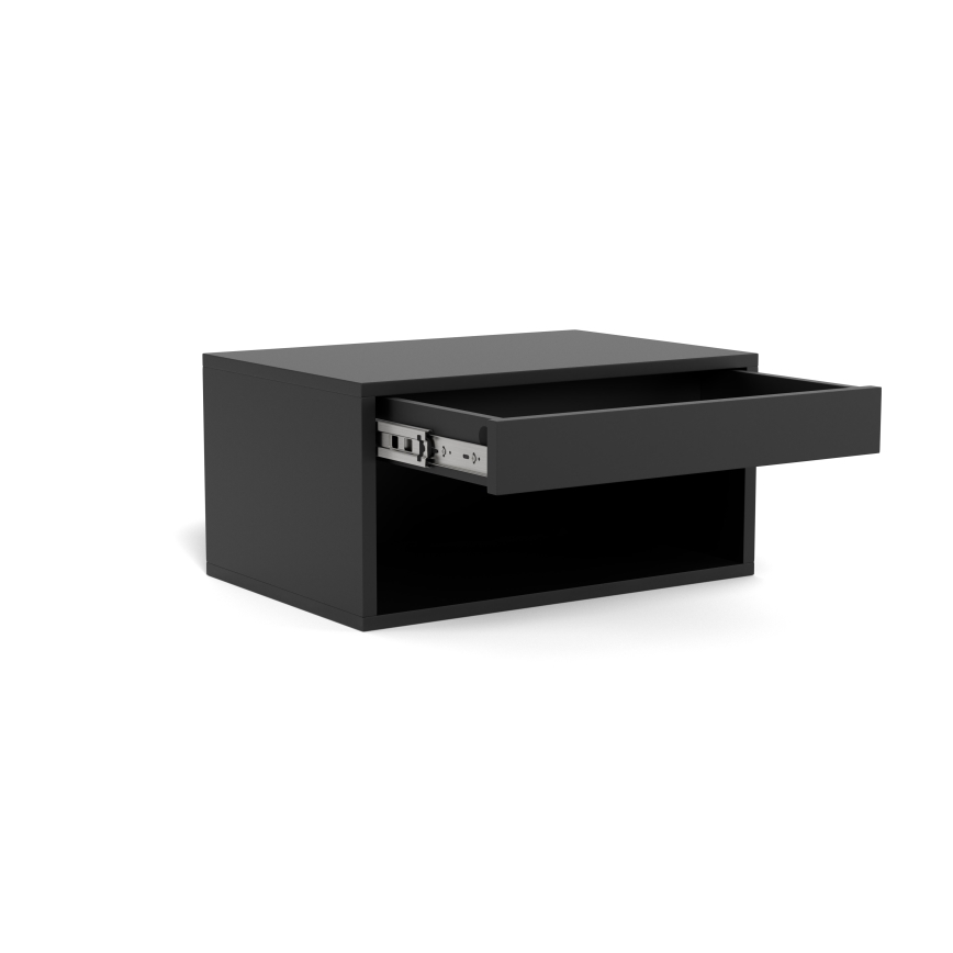 LIGNE Bedside Table 50x35 cm Black