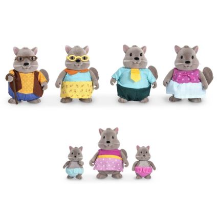 Li'l Woodzeez - Playset BUSTLEBERRY squirrel family