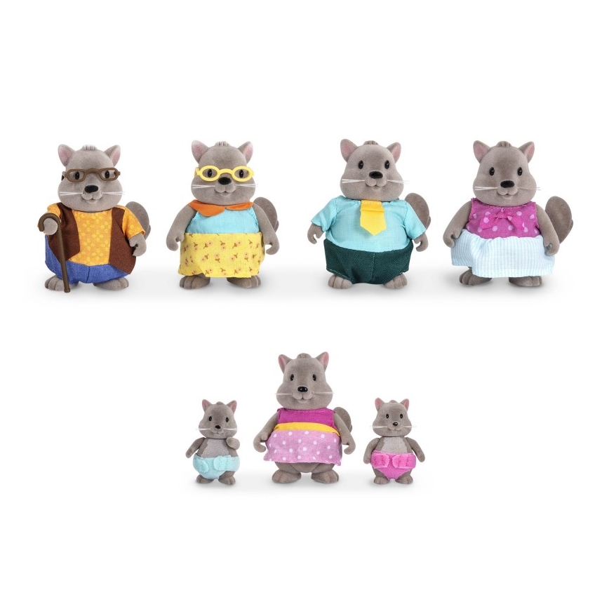 Li'l Woodzeez - Playset BUSTLEBERRY squirrel family