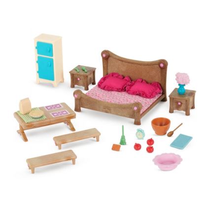 Li'l Woodzeez - Toy set bedroom and dining room furniture