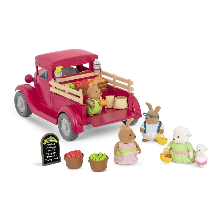 Li'l Woodzeez - Toy set farmer's truck with food stand 3xAAA