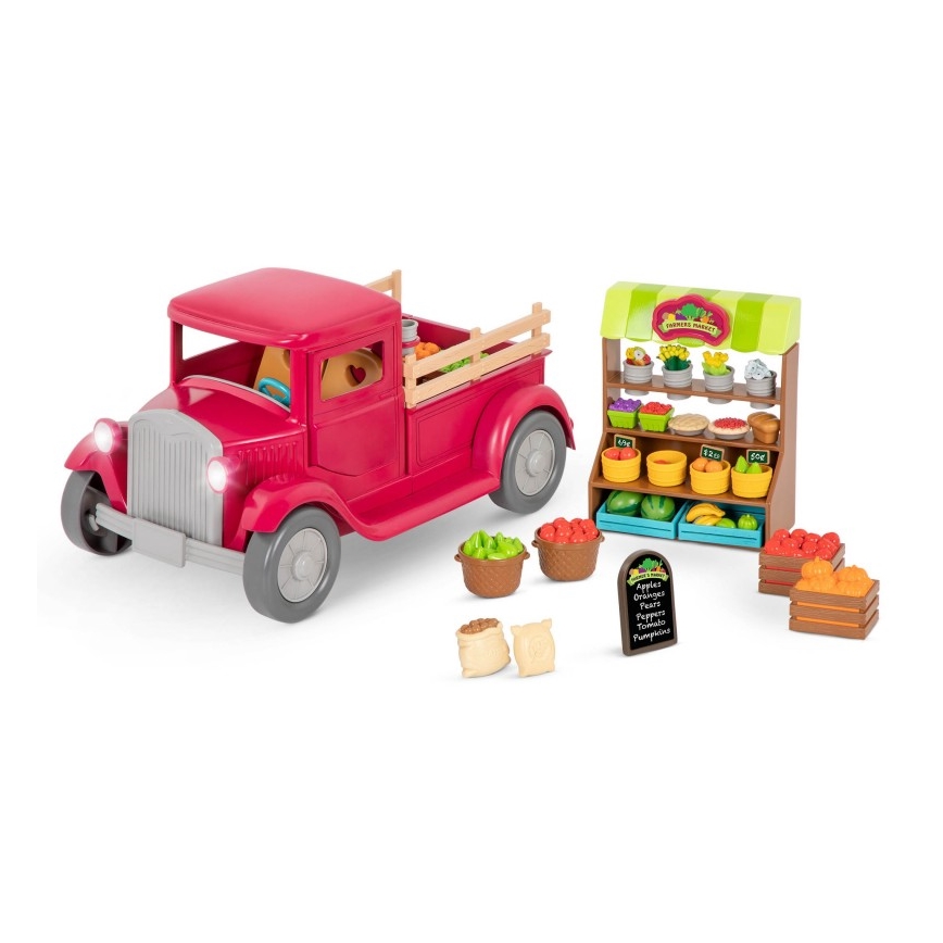 Li'l Woodzeez - Toy set farmer's truck with food stand 3xAAA