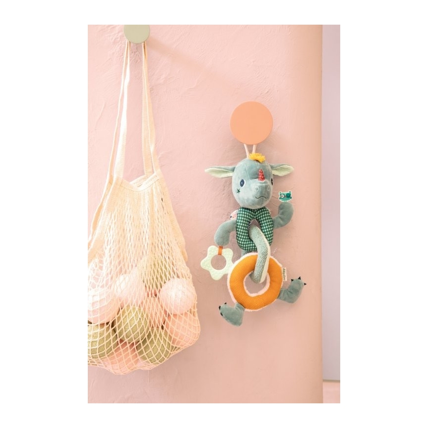 Lilliputiens - Plush chain with a teether dragon Joe