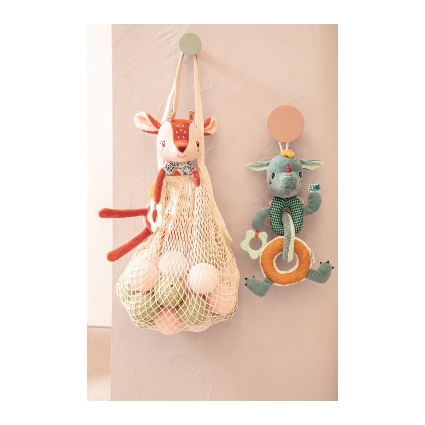 Lilliputiens - Plush chain with a teether dragon Joe