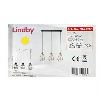 Lindby - Chandelier on a string ELDA 3xE27/60W/230V