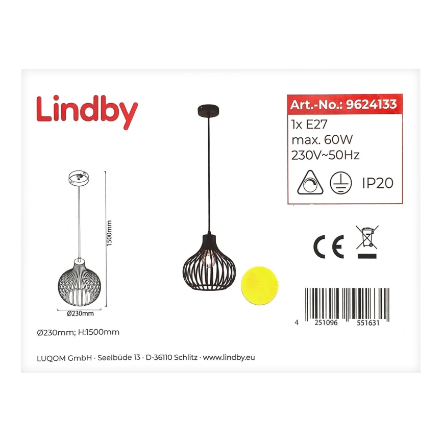 Lindby - Chandelier on a string FRANCES 1xE27/60W/230V
