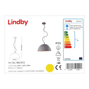 Lindby - Chandelier on a string JELIN 1xE27/60W/230V