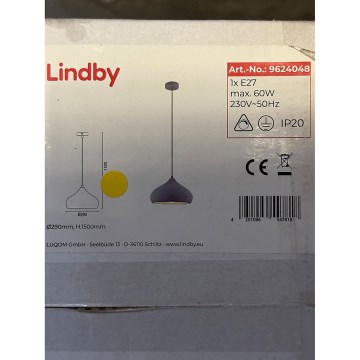 Lindby - Chandelier on a string MORTON 1xE27/60W/230V concrete