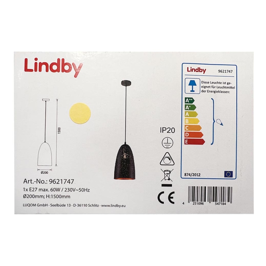 Lindby - Chandelier on a string TOLA 1xE27/60W/230V