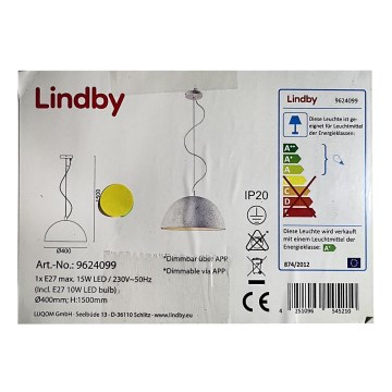 Lindby - LED RGB Dimmable chandelier on a string CAROLLE LED/10W/230V Wi-Fi Tuya