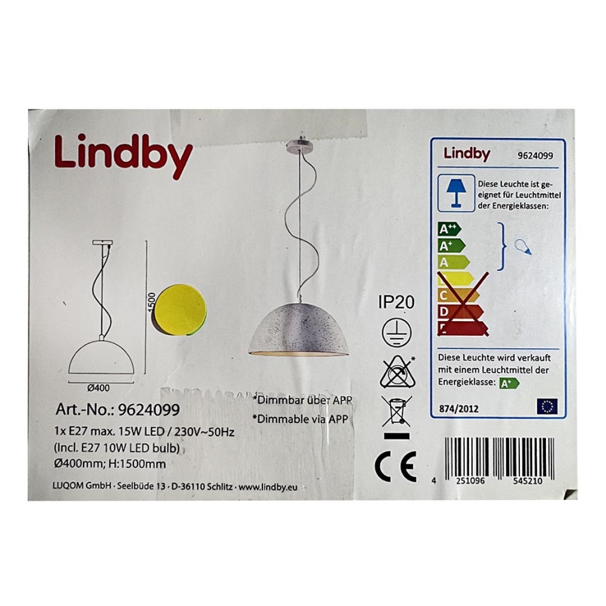 Lindby - LED RGB Dimmable chandelier on a string CAROLLE LED/10W/230V Wi-Fi Tuya