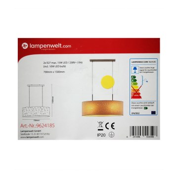 Lindby - LED RGBW Dimmable chandelier on a string ALWINE 2xE27/10W/230V Wi-Fi