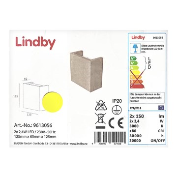 Lindby - LED Wall light YVA 2xLED/2,4W/230V